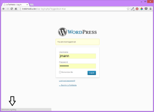 Link to my blog from login page